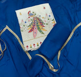 Pure Cotton Burberry with Heavy Handwork & sequence work  - Yanchi