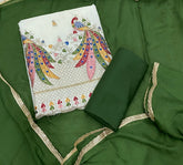 Pure Cotton Burberry with Heavy Handwork & sequence work  - Yanchi