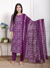 Pure Cotton Kurti & Pant with Dupatta - Yanchi
