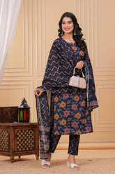 Pure Cotton Kurti & Pant with Dupatta - Yanchi