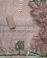 Pure Jamdani suit set with stone work - Yanchi