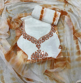 Pure Organza Suit Set with Cutdana & Mirror work - Yanchi