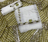 Pure Organza Suit Set with Cutdana & stone and work - Yanchi