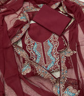 Pure Organza Suit Set with Cutdana & stone and work - Yanchi