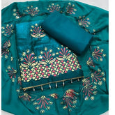 Pure Skylon Suit Set with Zari & sequence Work - Yanchi