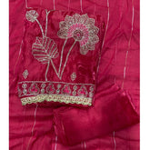 Pure Skylon Suit Set with Zari & sequence Work - Yanchi