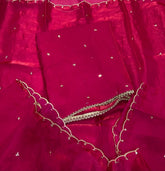 Pure Skylon Suit Set with Zari & sequence Work - Yanchi