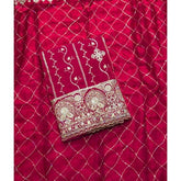 Pure Skylon Suit Set with Zari & sequence Work - Yanchi