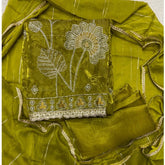 Pure Skylon Suit Set with Zari & sequence Work - Yanchi