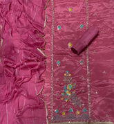 Radiant Gold Crush Suit Set with Zari Thread & Sequins Work - Yanchi