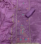 Radiant Gold Crush Suit Set with Zari Thread & Sequins Work - Yanchi