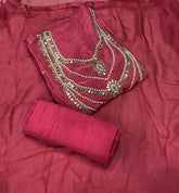 Ranihaar Glass Organza Suit Set with Heavy Pearl & Real Mirror Work(Sleeves Work) - Yanchi