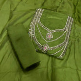 Ranihaar Glass Organza Suit Set with Heavy Pearl & Real Mirror Work(Sleeves Work) - Yanchi