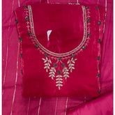 Classy Glass Organza Suit Set with Stone & Zari Thread Work