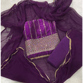 Crush Silk Suit Set with Zari & Sequins Work