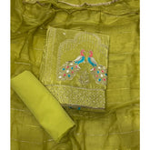 Classy Glass Organza Suit Set with Stone & Zari Thread Work