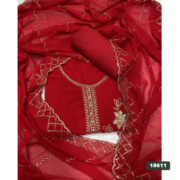 Gorgette Silk Embroidery Suit Set