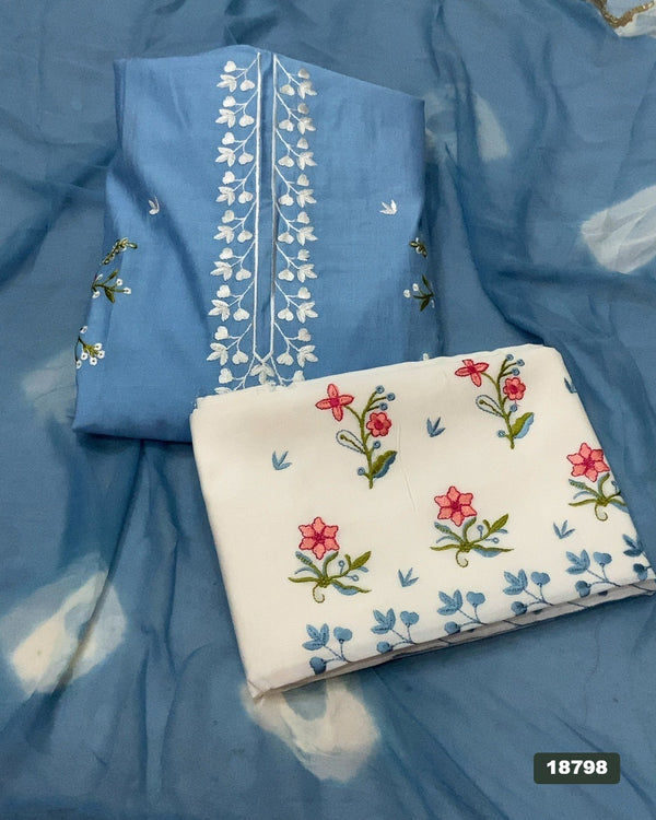 Viscos Silk Embroidery Suit Set