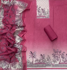 Classy Femora Linen Shimmer Silk Suit Set with Swarovski Work