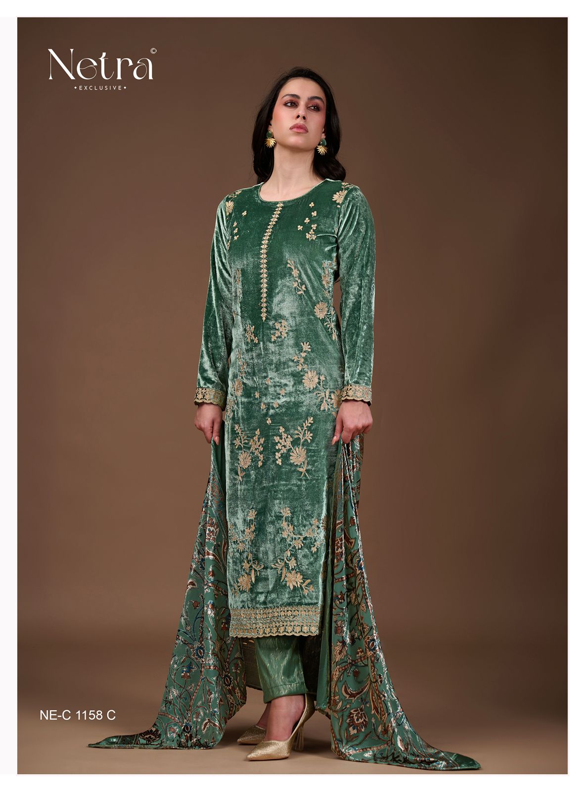 Netra Winter Velvet Suit Set