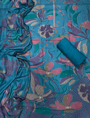 Premium Winter Pashmina Digital Print Suit Set with mirror Work(142vol)