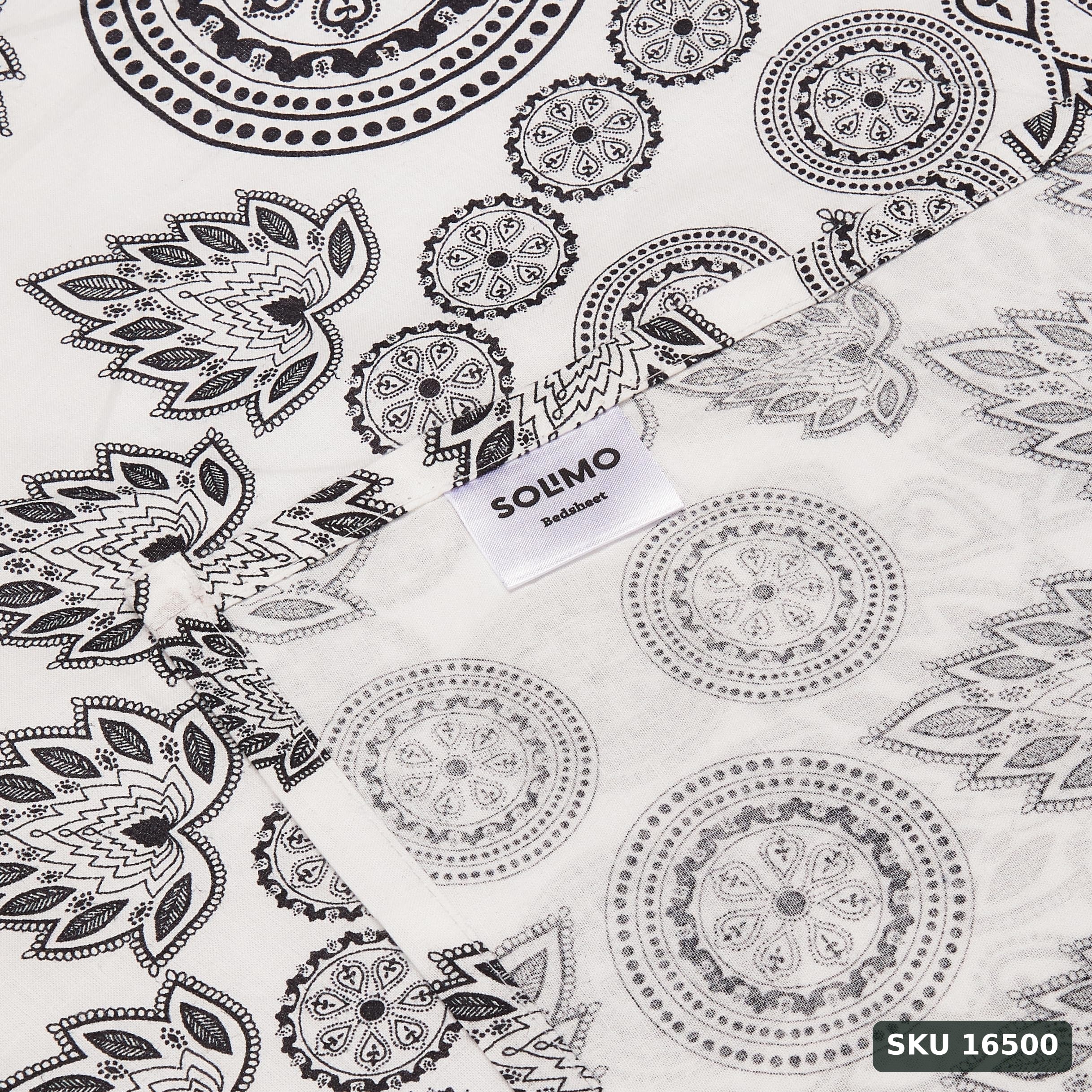 Yanchi Damask Fantasy 144 TC 100% Cotton Double Bedsheet with 2 Pillow Covers, White - SKU 16500