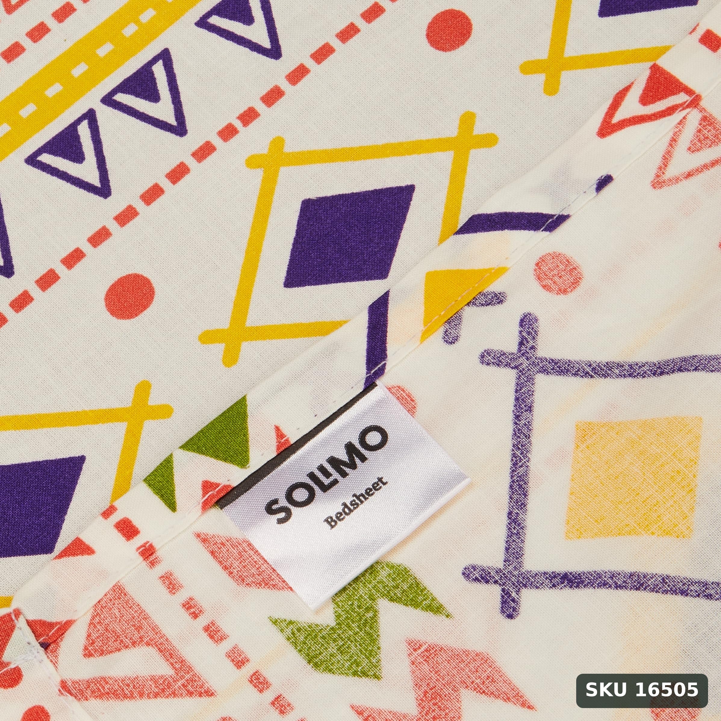 Amazon Brand - Solimo Rosy Dreams 144 TC 100% Cotton King Bedsheet with Two Pillow Covers, Soft and Smooth (Geometric, Pink) - SKU 16505