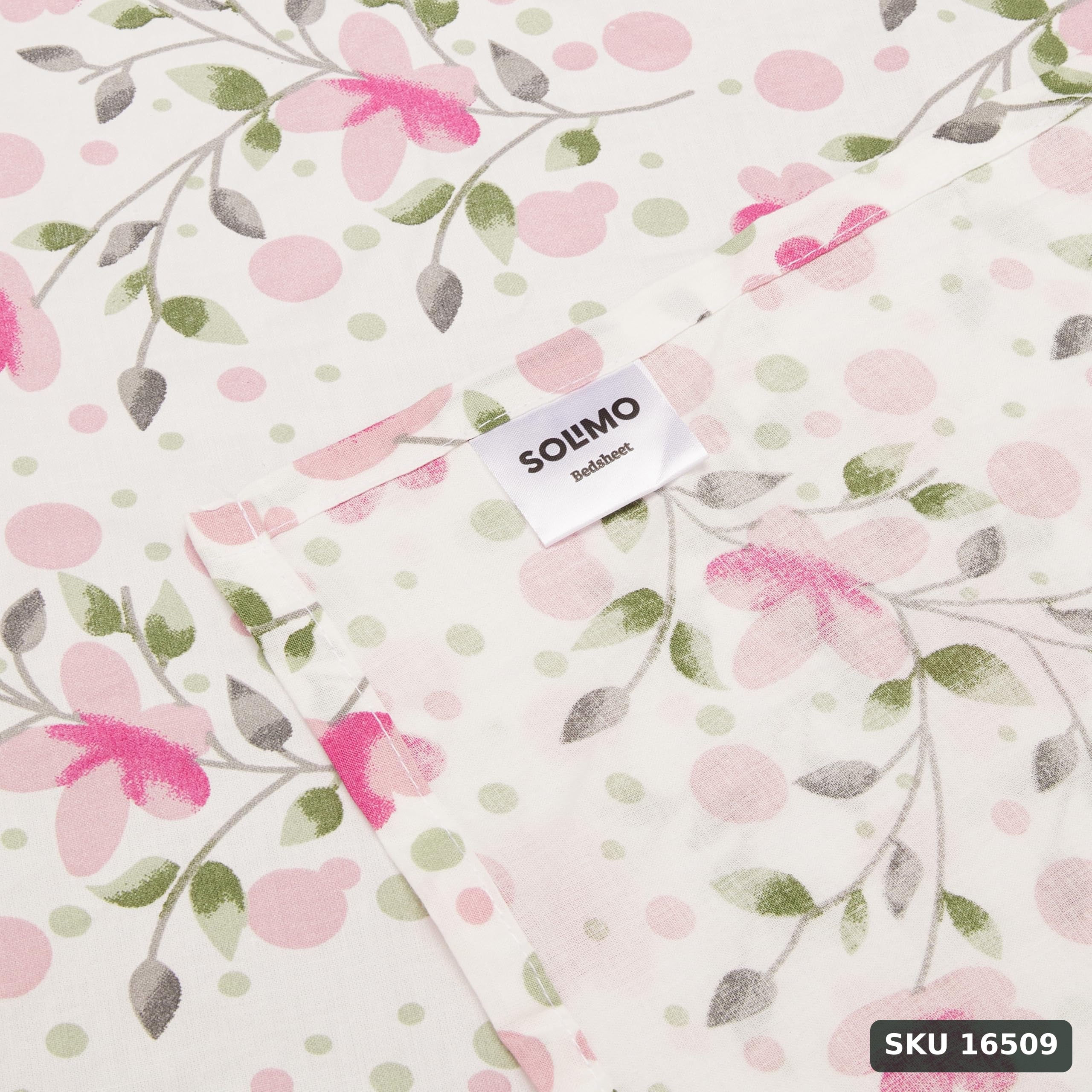 Yanchi Blossom Gust 144 Tc 100% Cotton King Size Bedsheet with 2 Pillow Covers, White, Abstract - SKU 16509