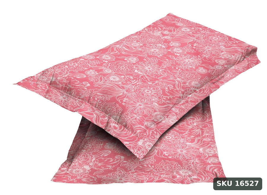 Yanchi Serene Bliss 140 TC 100% Cotton Double Bedsheet with 2 Pillow Covers, Soft and Smooth (Floral, Peach), 140-200 tc - SKU 16527