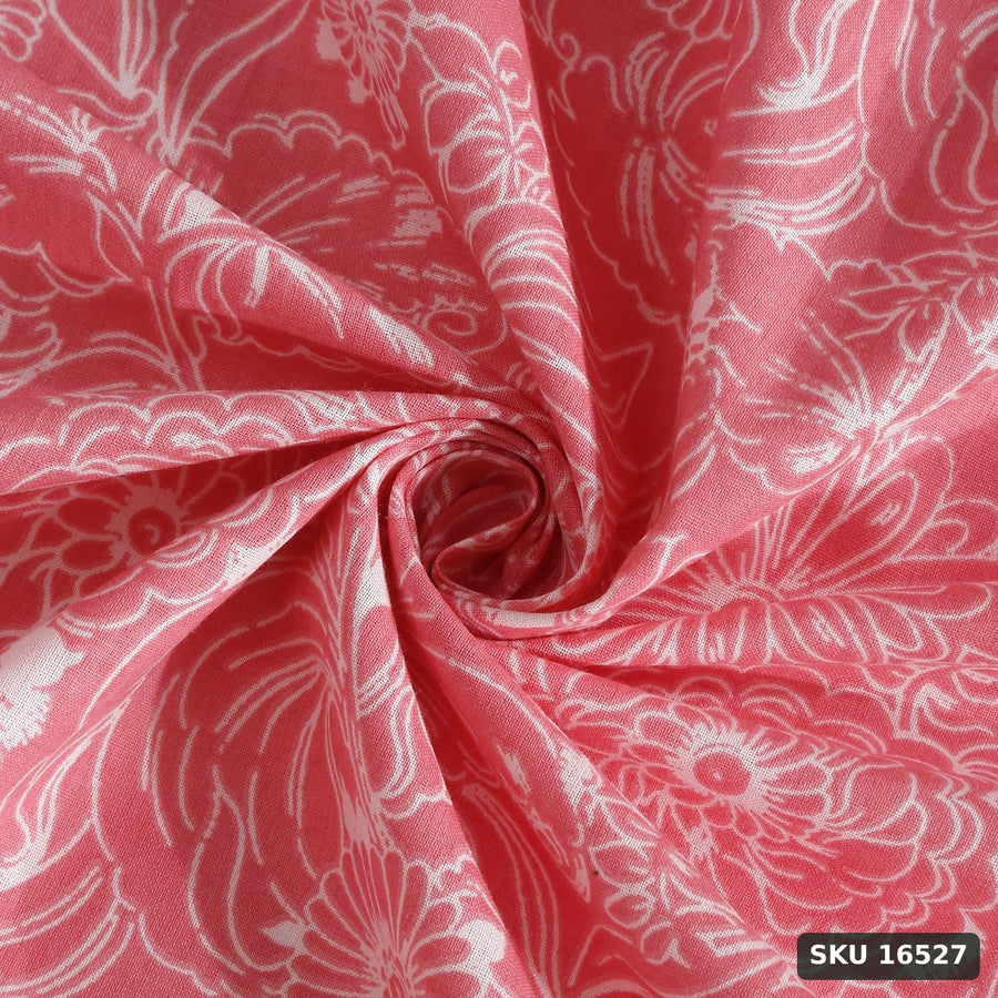 Yanchi Serene Bliss 140 TC 100% Cotton Double Bedsheet with 2 Pillow Covers, Soft and Smooth (Floral, Peach), 140-200 tc - SKU 16527