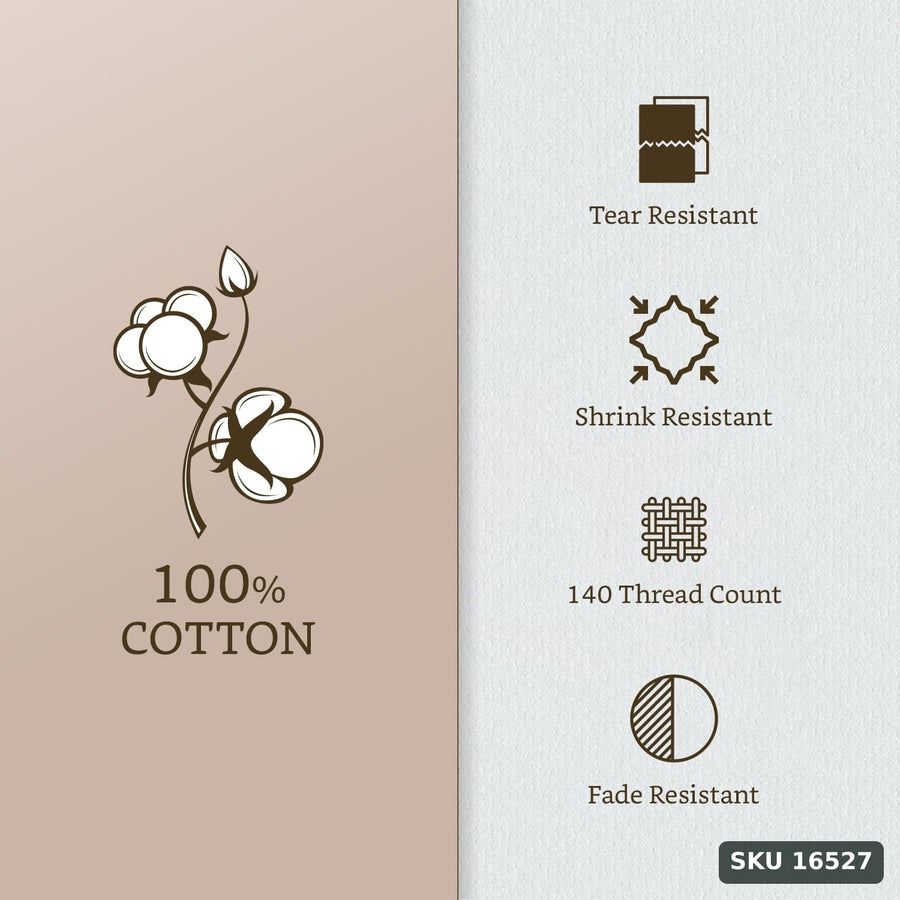 Yanchi Serene Bliss 140 TC 100% Cotton Double Bedsheet with 2 Pillow Covers, Soft and Smooth (Floral, Peach), 140-200 tc - SKU 16527