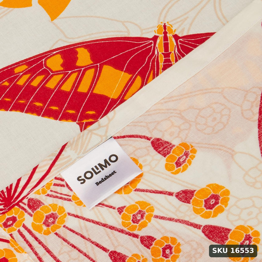 Yanchi Lily Bloom 144Tc 100% Cotton Double Bedsheet With 2 Pillow Covers, Brown - SKU 16553