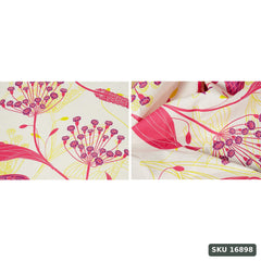 Yanchi Lily Bloom 144 TC 100% Cotton Double Bedsheet with 2 Pillow Covers, Pink, Floral - SKU 16898