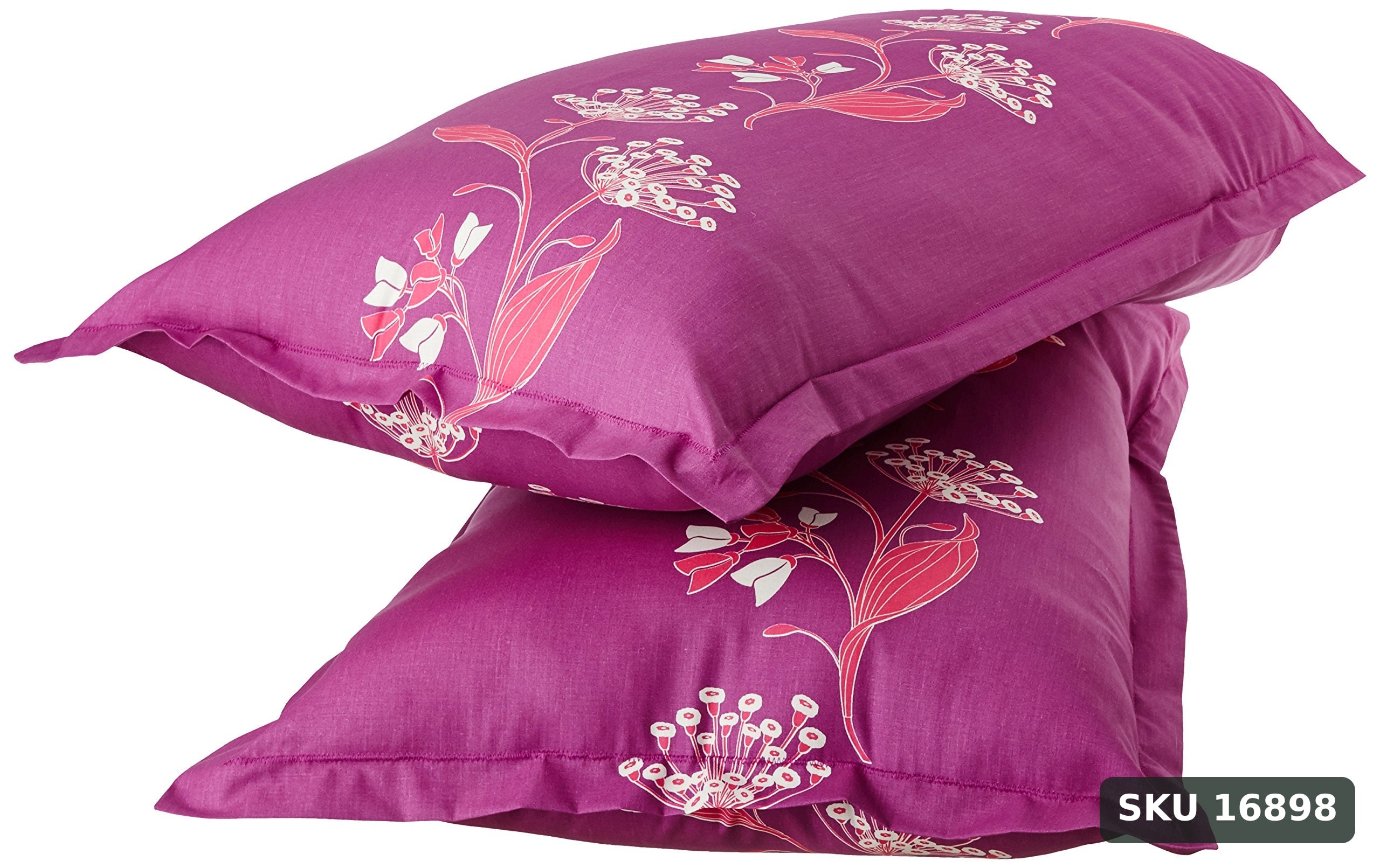 Yanchi Lily Bloom 144 TC 100% Cotton Double Bedsheet with 2 Pillow Covers, Pink, Floral - SKU 16898