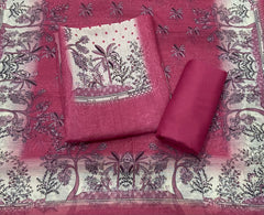 Classy Femora Linen Shimmer Silk Suit Set with Swarovski Work