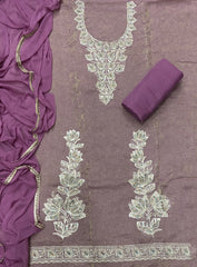 Pure Skylon Suit Set with Zari & sequence Work