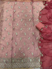 Classy Shimmer Suit Set with Stone & Zari Work