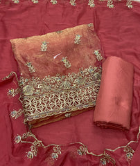 Classy Shimmer Suit Set with Stone & Zari Work