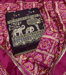 Fancy Shimmer Suit Set with Zari & Sequins Work