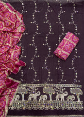 Fancy Shimmer Suit Set with Zari & Sequins Work