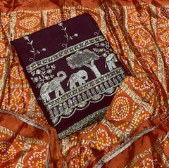 Fancy Shimmer Suit Set with Zari & Sequins Work