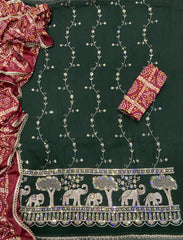 Fancy Shimmer Suit Set with Zari & Sequins Work