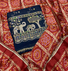 Fancy Shimmer Suit Set with Zari & Sequins Work