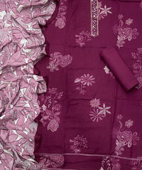 Fancy Musleen Suit Set with nack sequence work