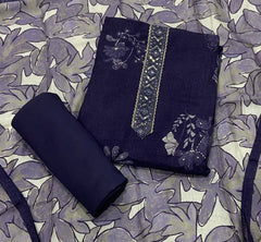 Fancy Musleen Suit Set with nack sequence work