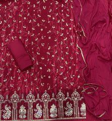 Classy Glass Organza Suit Set with sequence & Zari Thread Work