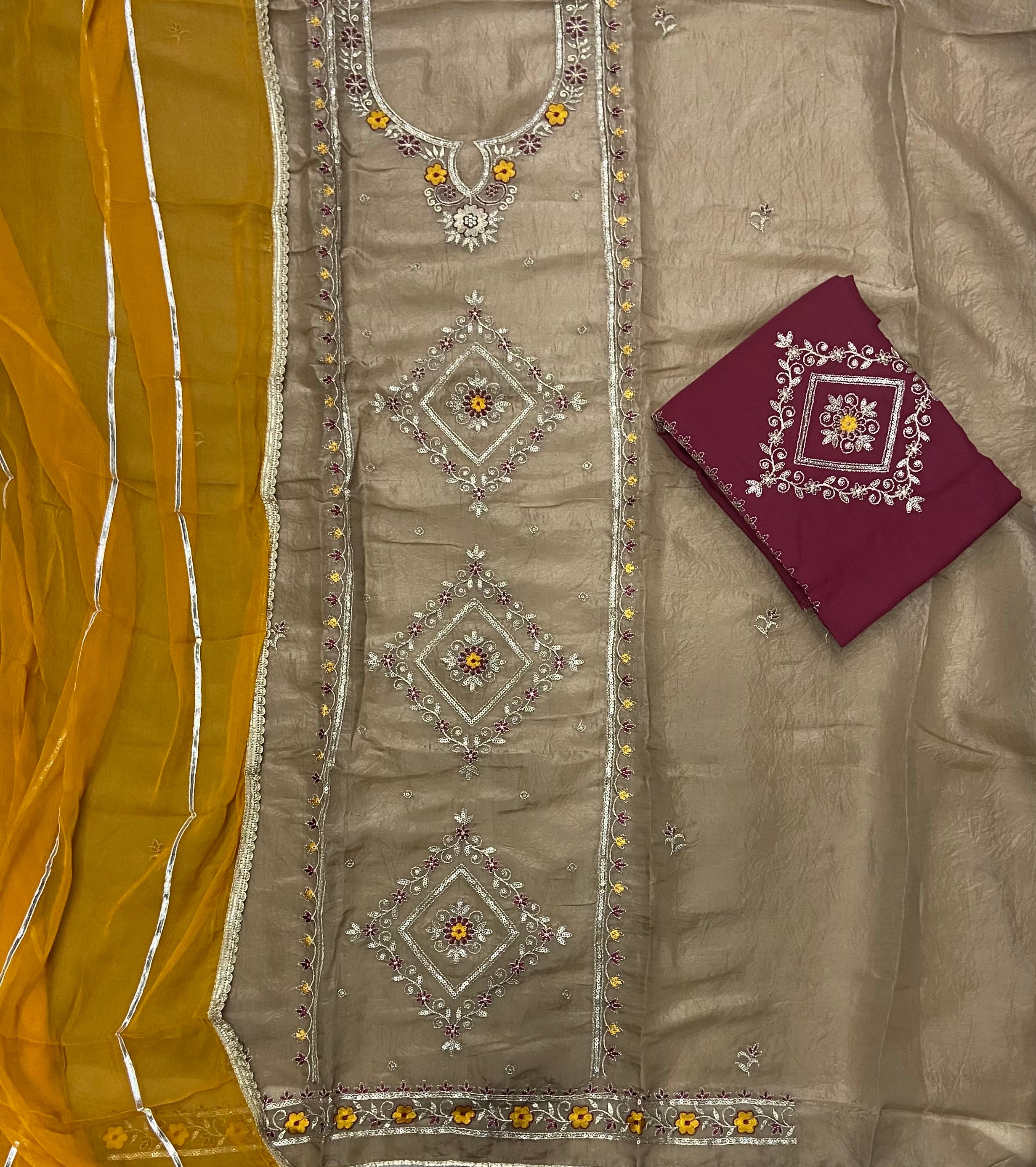 Radiant Gold Crush Suit Set