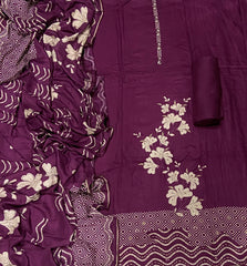 Premium Winter Pashmina Digital Print Suit Set with mirror work