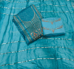 Fancy Burberry Suit Set with Zari Thread & Sequins Work