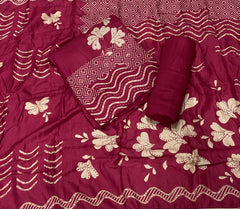 Premium Winter Pashmina Digital Print Suit Set with mirror work